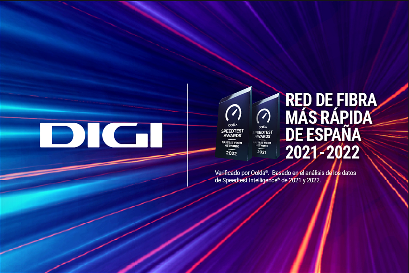 DIGI mejora sus datos de velocidad y vuelve a ser el operador con “La red de fibra más rápida de España” en 2022