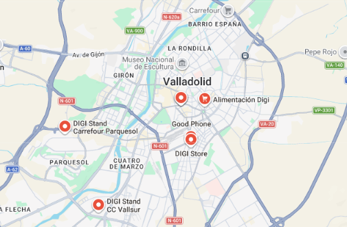 Y si lo prefieres acércate a uno de los puntos de venta de DIGI en Valladolid
